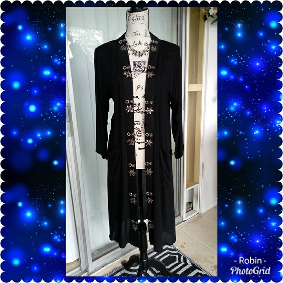 Black Sheer Kimono NWT - Picture 1 of 3